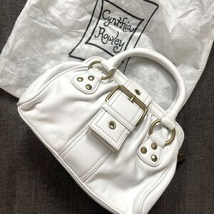 Genuine Leather Very Rare Cynthia Rowley White brown handbag purse like new NWOT
